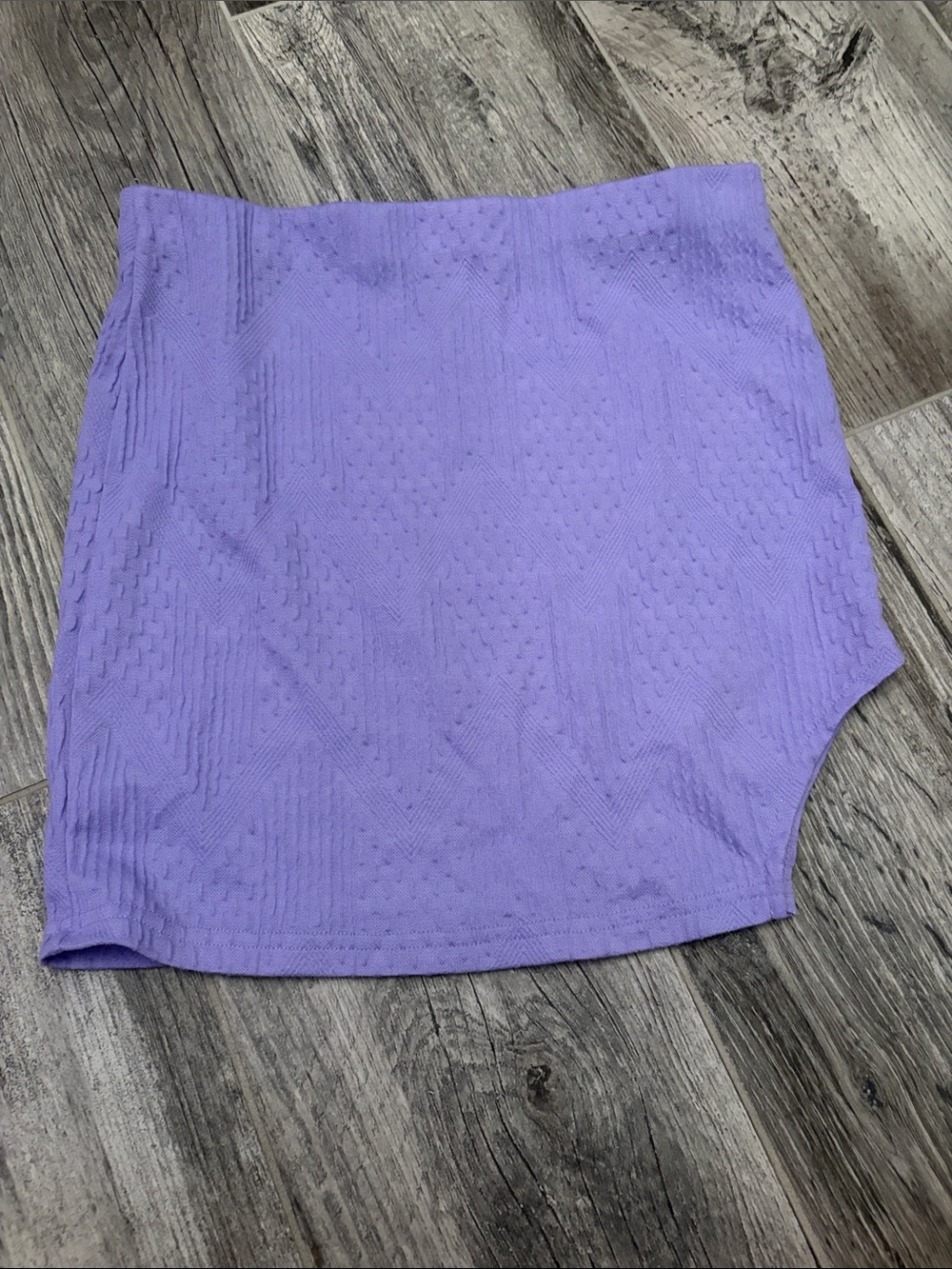 Lavender Textured Knit Mini Skirt